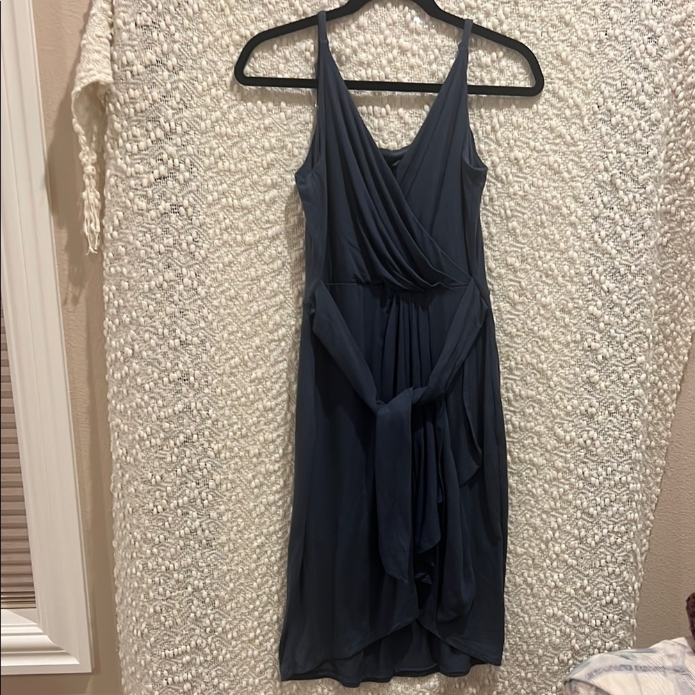 White House Black Market Blue High Low Wrap Sundress